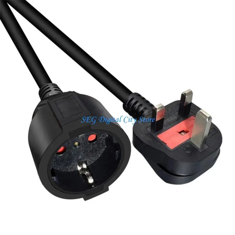 U75B Home Office Mains Cable with British Male End and EU Female Receptacle