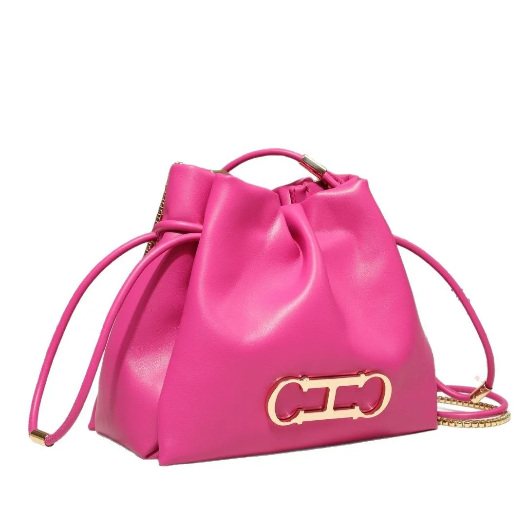 Женская сумка-ведро на шнурке с модным буквенным принтом, роскошная сумка через плечо для офиса и повседневного использования