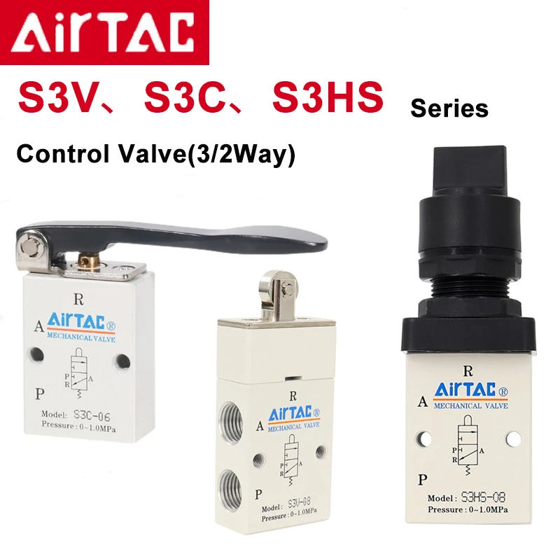 

Airtac S3V/S3C/S3HS-M5/06/08 Lever Type Control Valve(3/2Way)