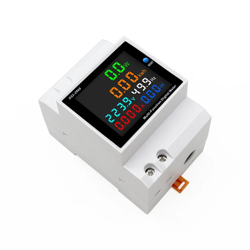 Imagem -03 - Monitor ac de Trilho Din 110v 220v 100a Tensão Corrente Fator de Potência Ativo Kwh Medidor de Frequência de Energia Elétrica D522066 em