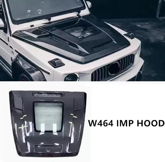 Transparent Real Carbon Fiber Bonnet For Mercedes-Benz W464  G-Class G500 G63 AMG 219-2024 Front  Engine Hood Vent Cover