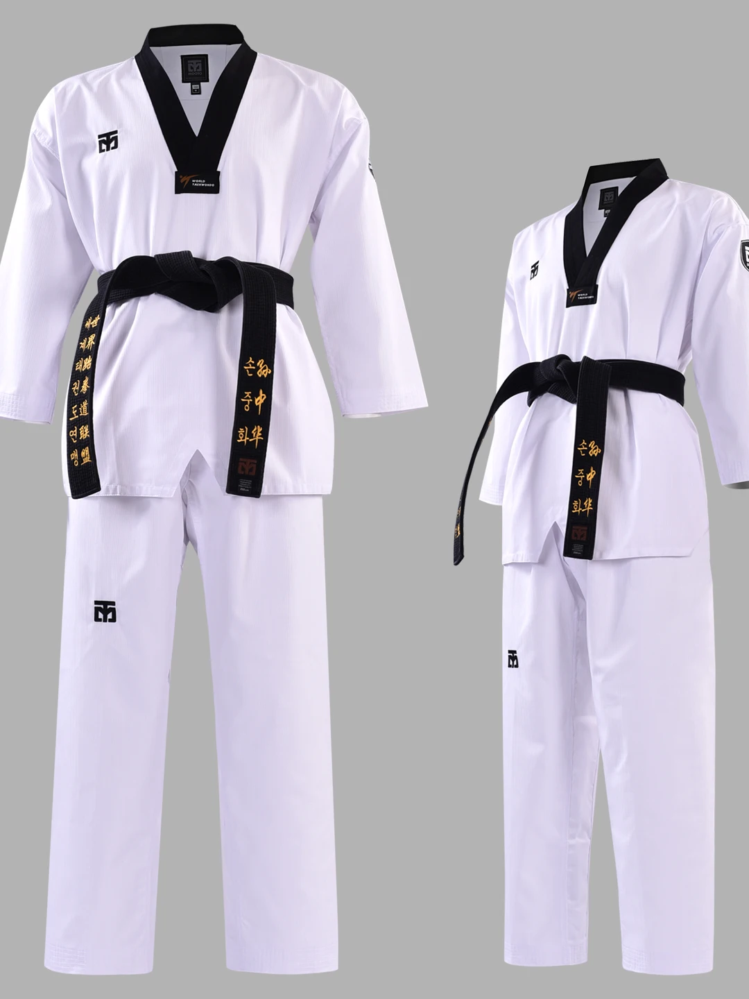 MOOTO Taekwondo Uniform New Competitive Training Suit Adult Black Belt Martial Arts Fitness Sportswear Youth Suitable