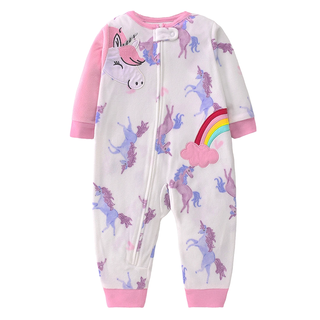 Herbst-Baby-Jungen-Strampler Kleidung mit Reißverschluss Fleece Warme Pyjamas Neugeborenen-Outfit Dinosaurier-Jumpsuit Säuglingskleidung für Jungen 9-24 Monate