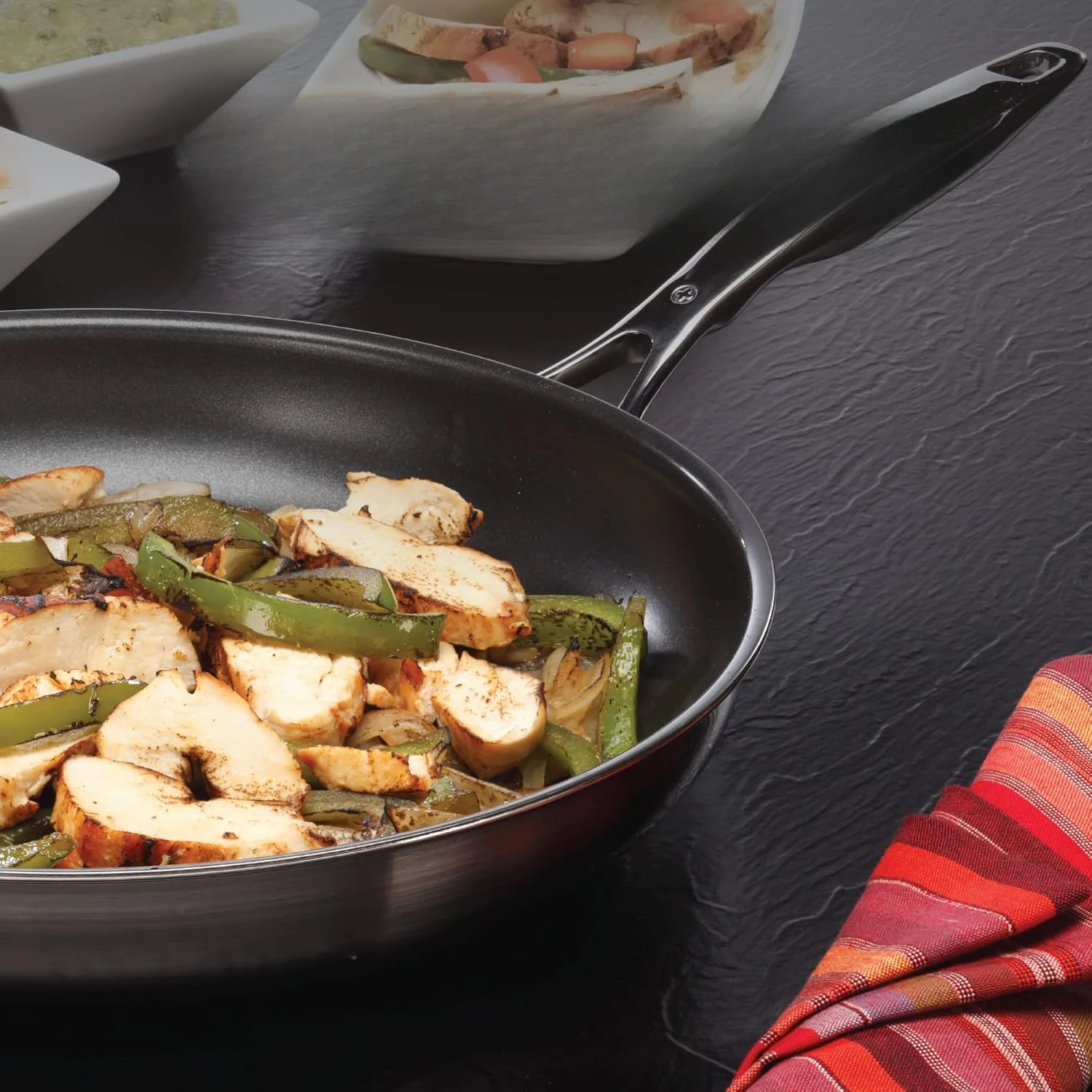 Compatible Stir-fry Pan with Tempered Glass Lid, Dishwasher and Oven Safe