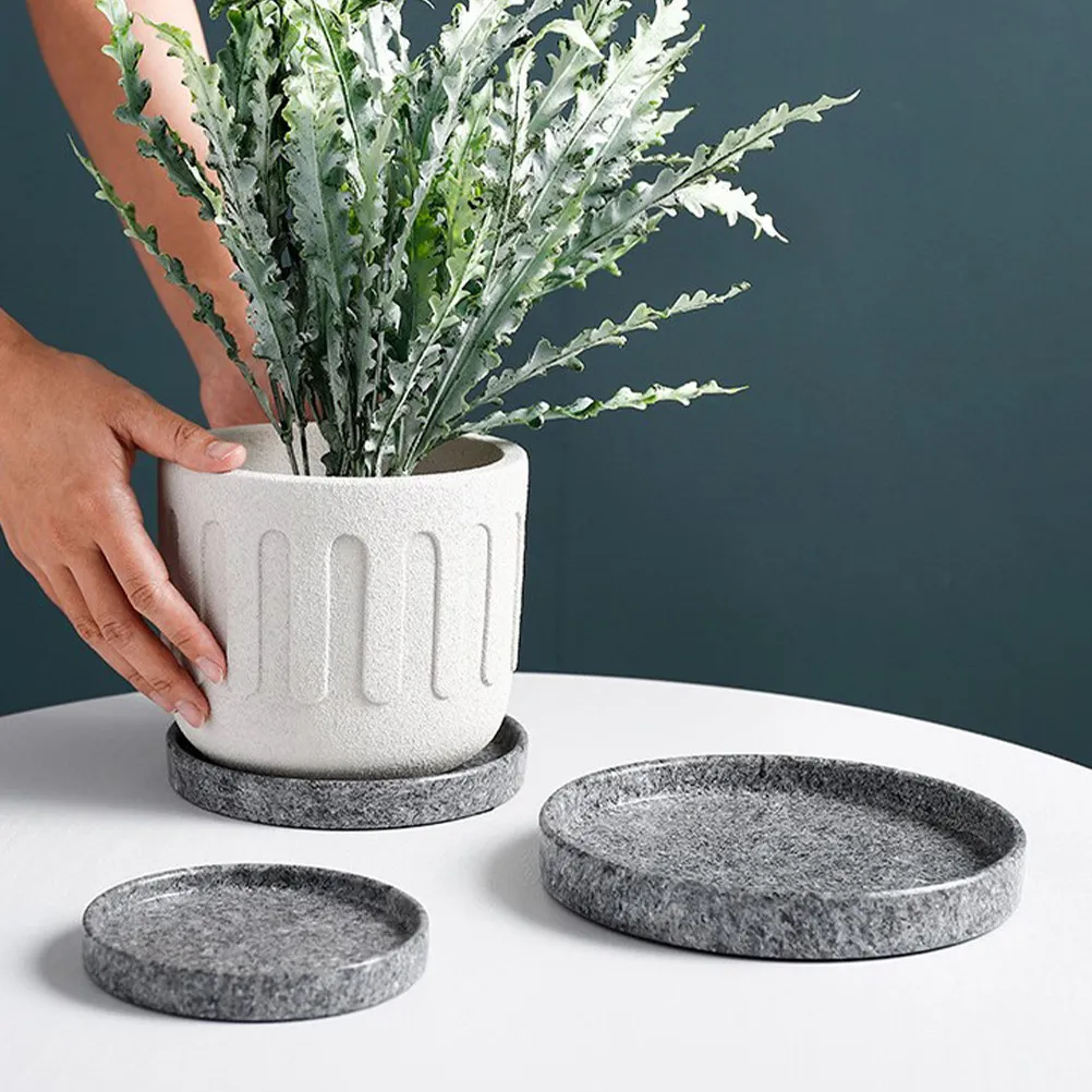 3Pcs Round Flower Pot Saucers Ceramic Plant Trays for Indoor Balcony Garden Use Soil Water Containment Drip Tray Flowerpot Base