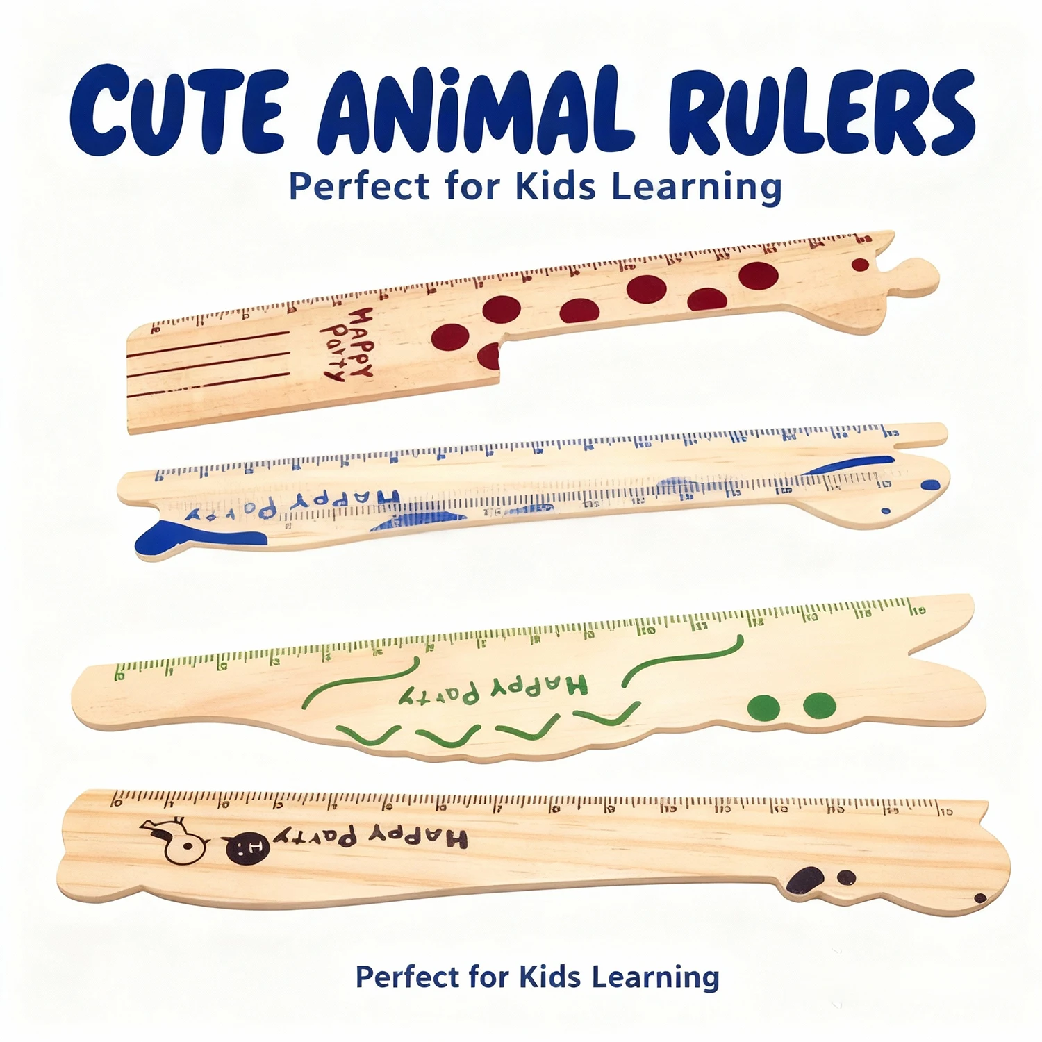 4 قطعة/المجموعة 15 سنتيمتر لطيف الكرتون الحيوان خشبية مسطرة مستقيمة الجدة طالب القرطاسية مدرسة مكتب مسطرة قياس الرسم هدية #1
