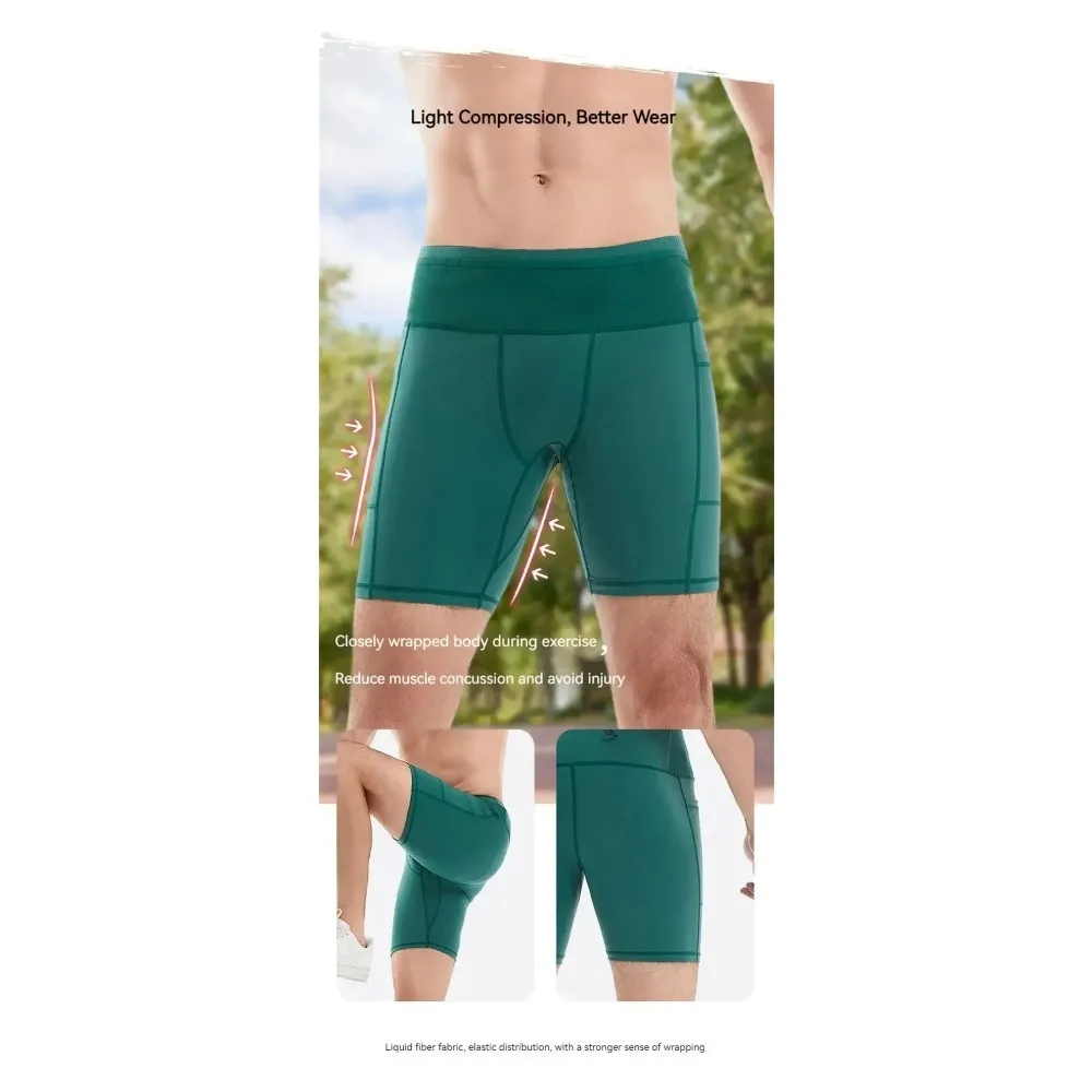 Summer New Men's 3.0 Multipocket Compression Shorts Quick Dry Marathon Running Jogging Cycling Fitness Exercise Tight Shorts