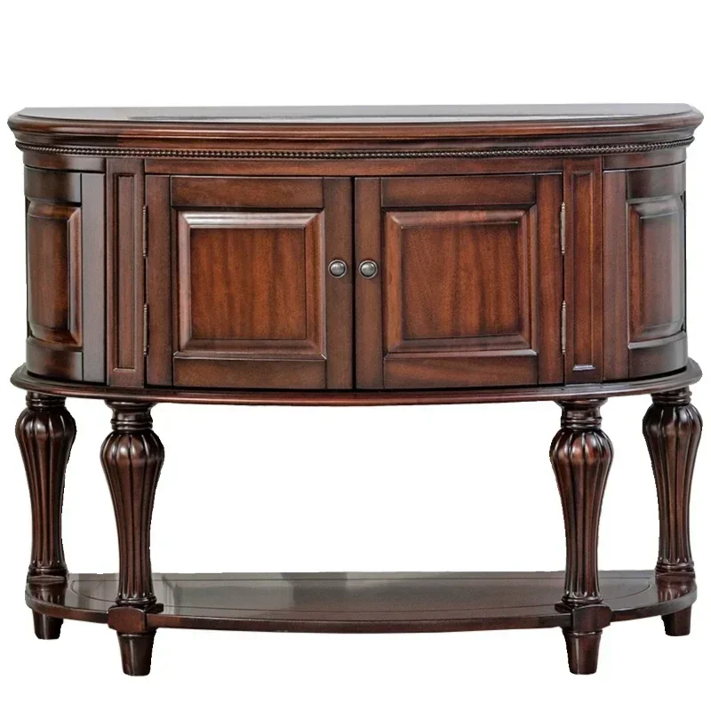 European solid wood porch table partition cabinet American porch cabinet long table against the wall corridor