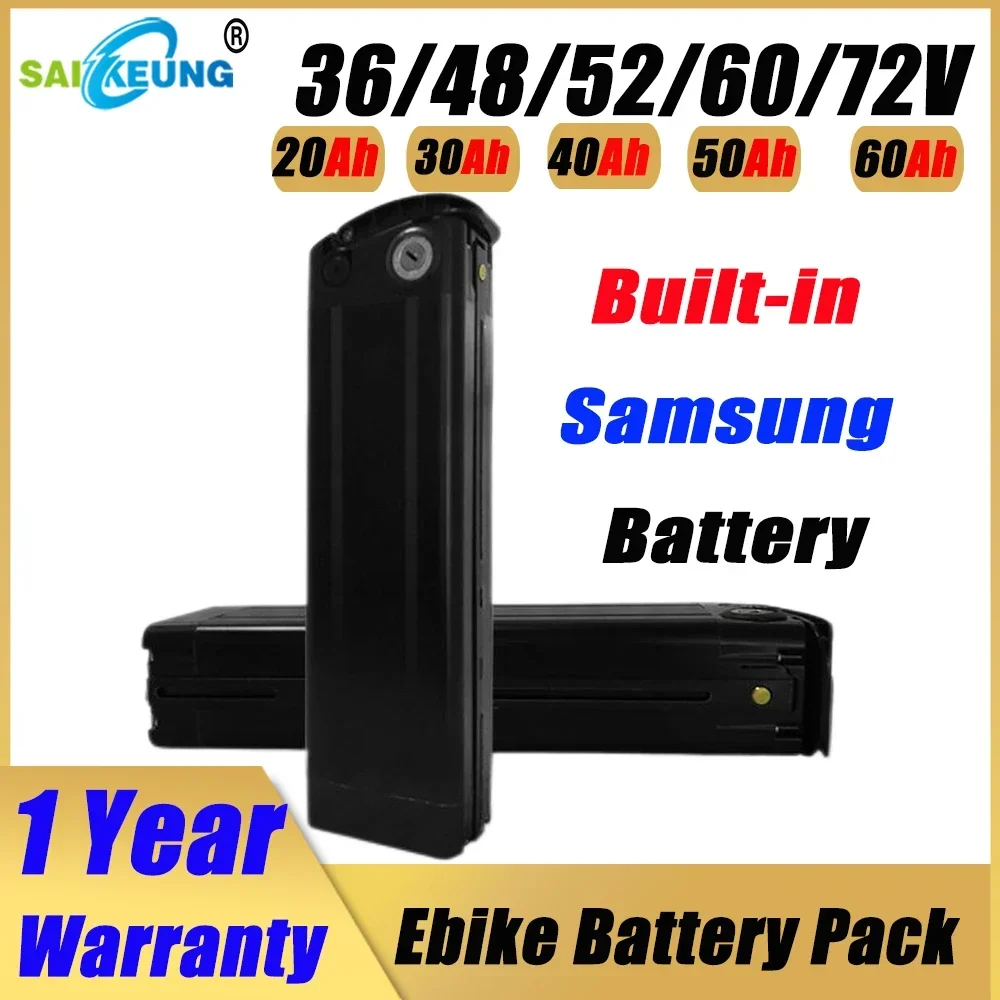

SilverFish 72v Ebike Battery 60ah Bateria 48v 52v 20ah 50ah 36v E Bike Akku Accu Electric Bicycle 2000w 20 24 28 30 40ah Battery