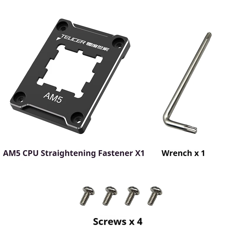 TEUCER AM5 Anti-bending Corrector CPU Fixed Bracket Aluminum Alloy Material  AM5 Black Anti-bending Frame