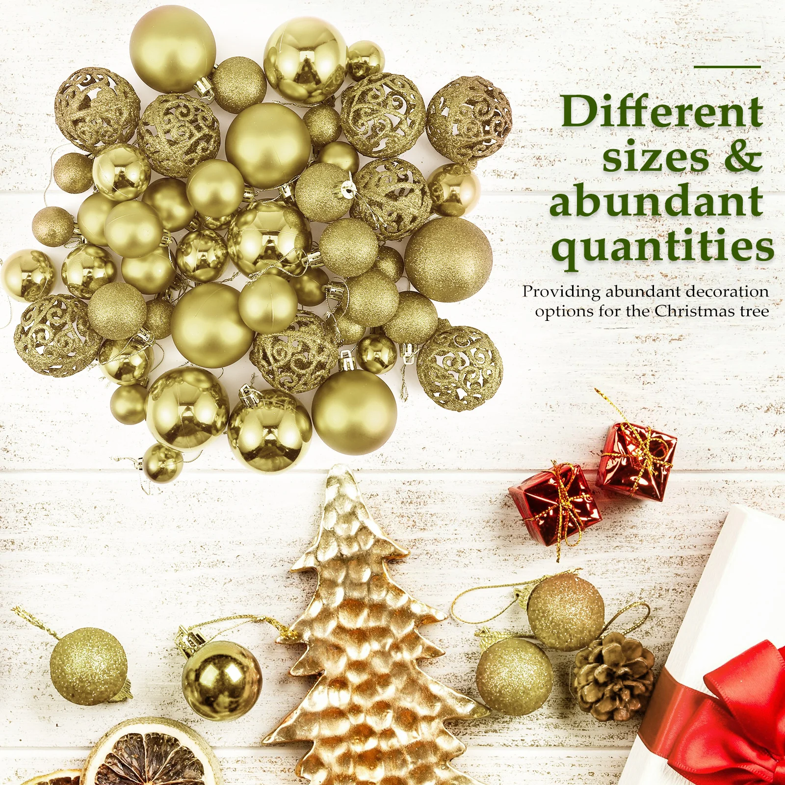 

100 Pcs Christmas Balls naments Hollow Design Christmas Balls Lightweight Tree Decorations Festive Xmas Supplies