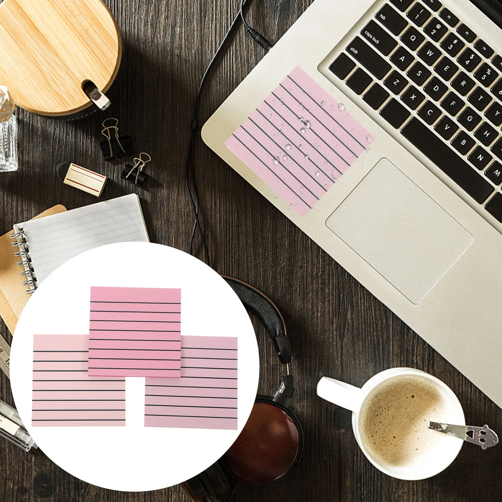 

3 Books Gradient Color Memo Stickers Reusable Portable Note Pads for Office Home School Refrigerator Desktop Journaling