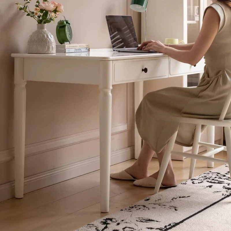 Cream Style Office Desks Wooden Modern Vanity New Style Villa Office Desks Advanced Balcony Furniture Schreibtisch Ls40bgz