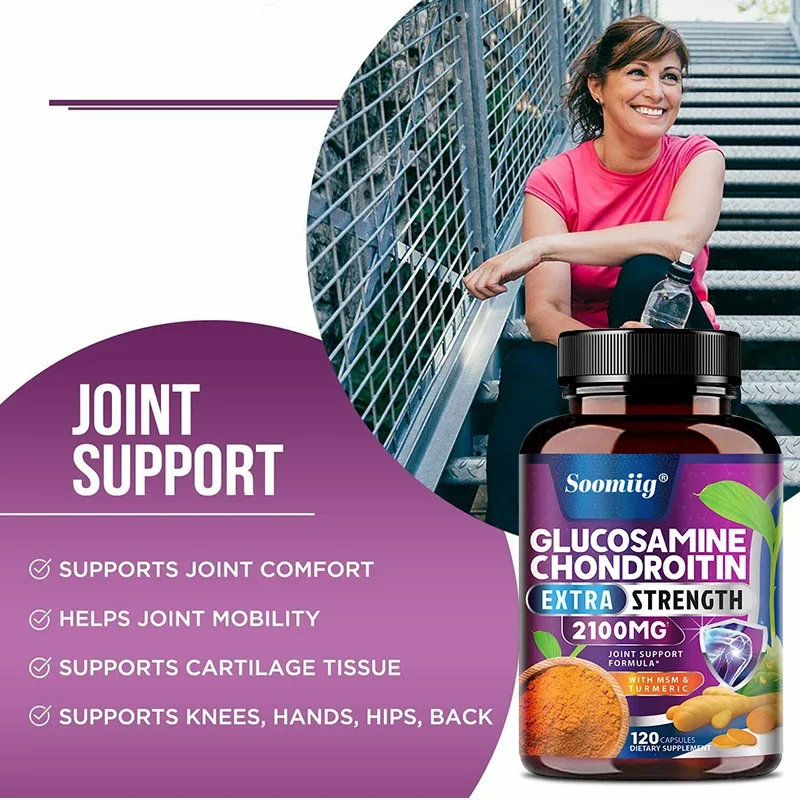 Glucosamine Chondroitin MSM Triple Strength Bone and Joint Vitamin Supplement for Joint Cartilage 120 Capsules