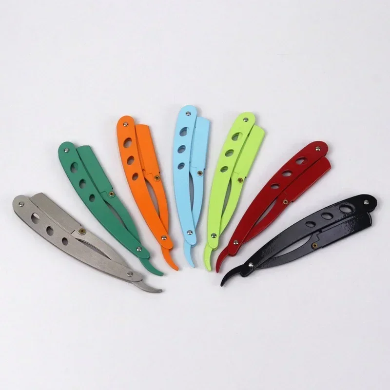 

High-End Stainless Steel Manual Folding Shaver Holder, Men's Barber Razor, Beard Hair Removal Tool