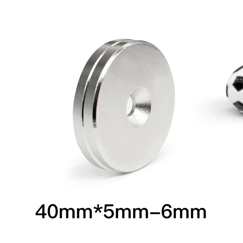 1/2/5/10/15/20PCS 40x5-6 mm Neodymium Disc Magnets 40*5 mm Hole 6mm Countersunk Round Strong Magnet 40x5-6mm  40*5-6 mm 40x5