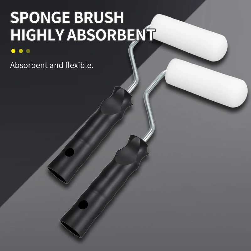 Non-Shedding Paint Roller 4 Inch 12-Pack - High Density Sponge Kit Streak-Free for Trim, Cabinet Refinishing & Wall Touch Up