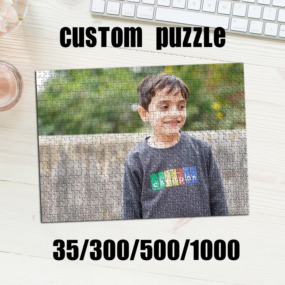 35/300/500/1000 Stück personalisiertes, individuelles Foto-Selfie-Puzzle, personalisierte Bildblöcke, Weihnachten, Neujahr, Valentinstag