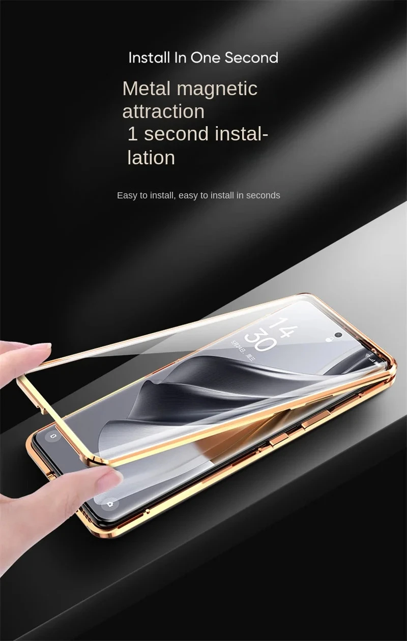 Oppo Reno 10 Pro Plus CPH2521 Case 360 Full Protection Front Glass Case with Back PU Leather Hard Cover for Oppo Reno10 Pro Plus