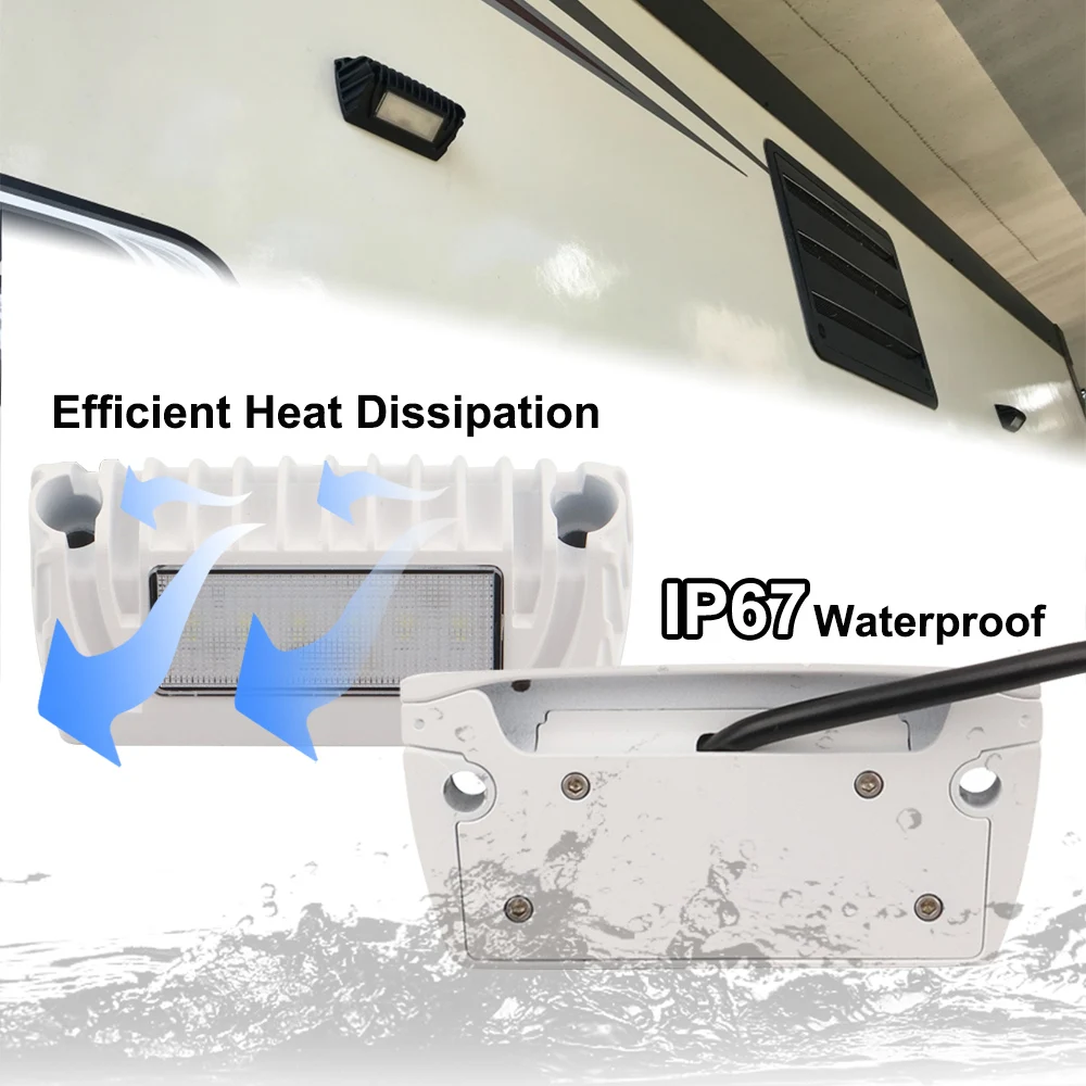 12V 24V Led Caravan Light Awning Porch Lighting Ceiling Exterior Scene Work Driving Lamp for Rv Trailers Campers Motorhome