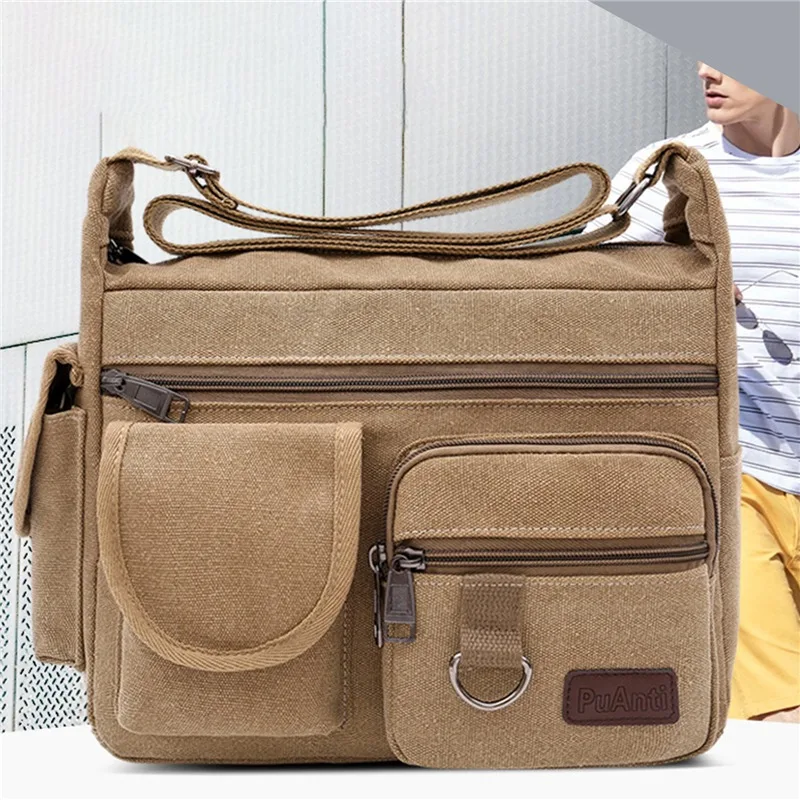 Men\'s Crossbody Bag Luxury Messenger Bags Fashion High Quality Handbag Men Canvas Shoulder Bags Casual Tote Travel