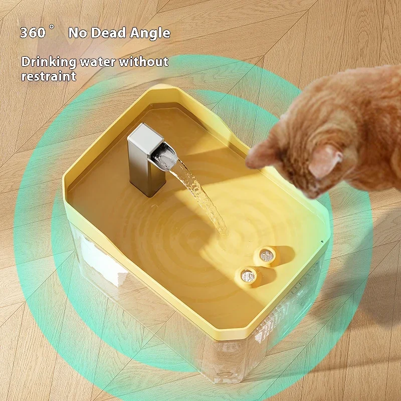 High end transparent cat water dispenser, plug-in automatic wired water dispenser, pet water dispe,circulating flow water basin image 3