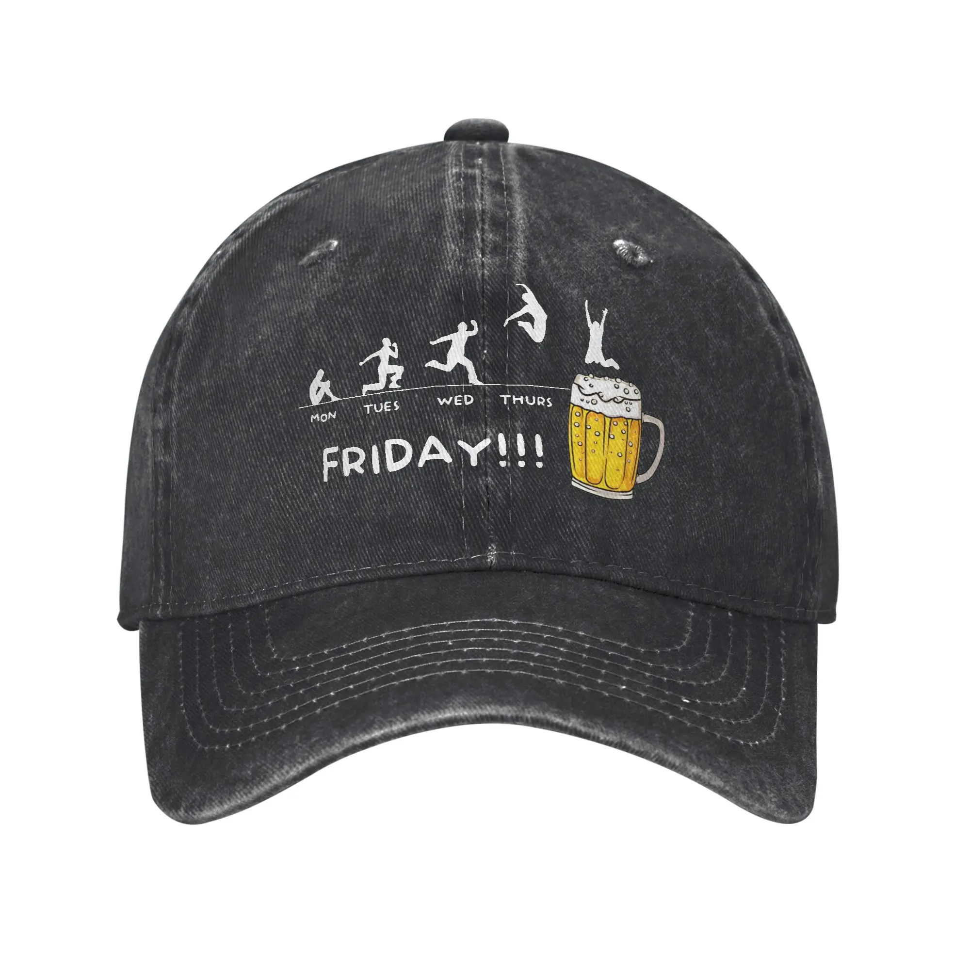 Friday Beer Drinking Men Women Baseball Caps  Distressed Washed Hats Cap Classic Outdoor Activities Unstructured Soft Sun Cap
