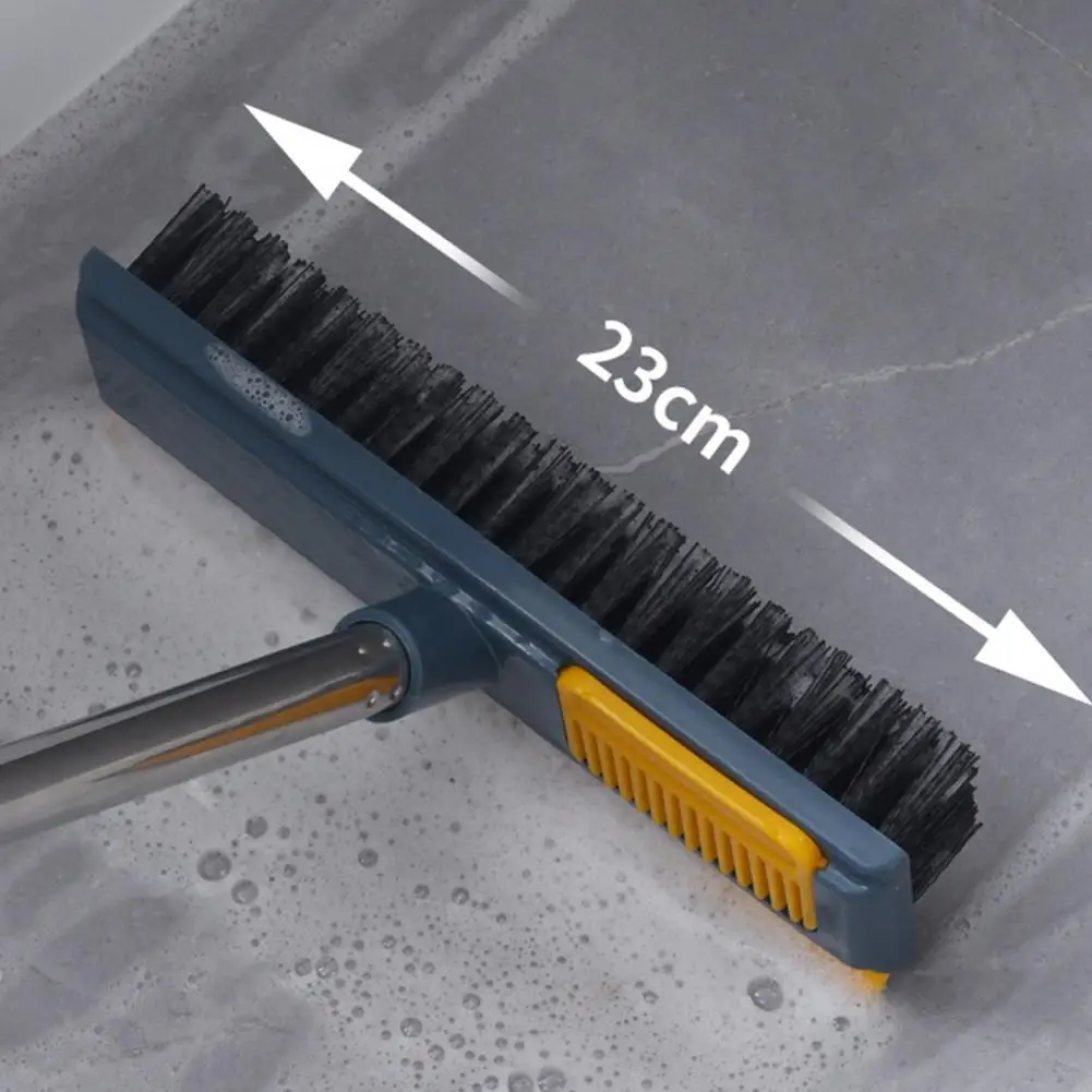 Adjustable Floor Brush Multi-purpose Floor Brush Telescopic Long Handle Floor Scrub Brush with Stiff Bristles Rubber Scraper 2 1