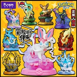 Genuine Funism Pokemon Take a risk! Eevee Second generation Flareon Espeon Vaporeon Action Figure Model Toys Gift for Birthday