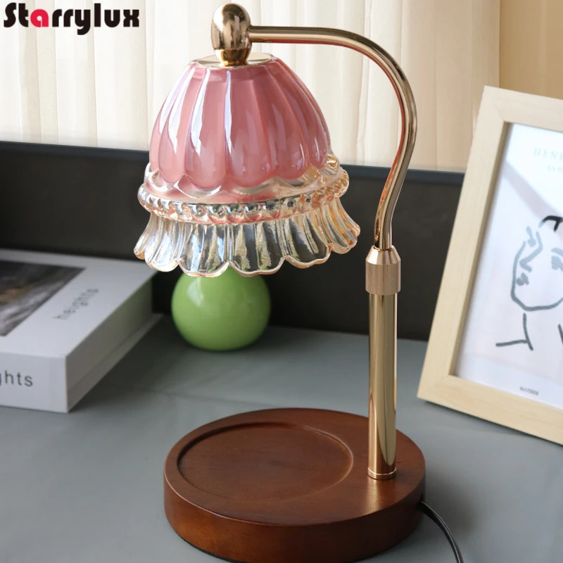 

Marble Candle Warmer Lamp American Retro Aromatherapy Night Light Adjustable Temperature