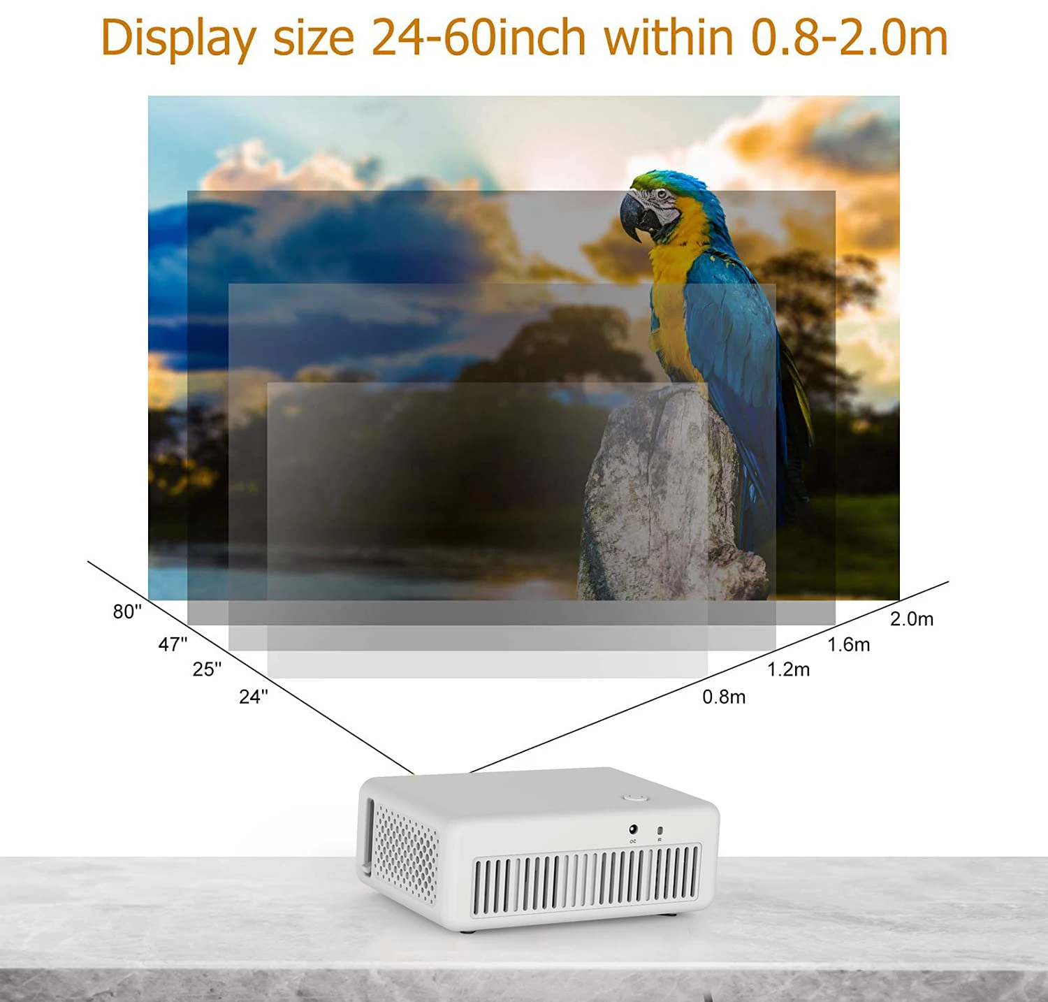 Salange MINI Projector Portable USB LED Video Beamer support 1080P home theater Media Player Gift for Children