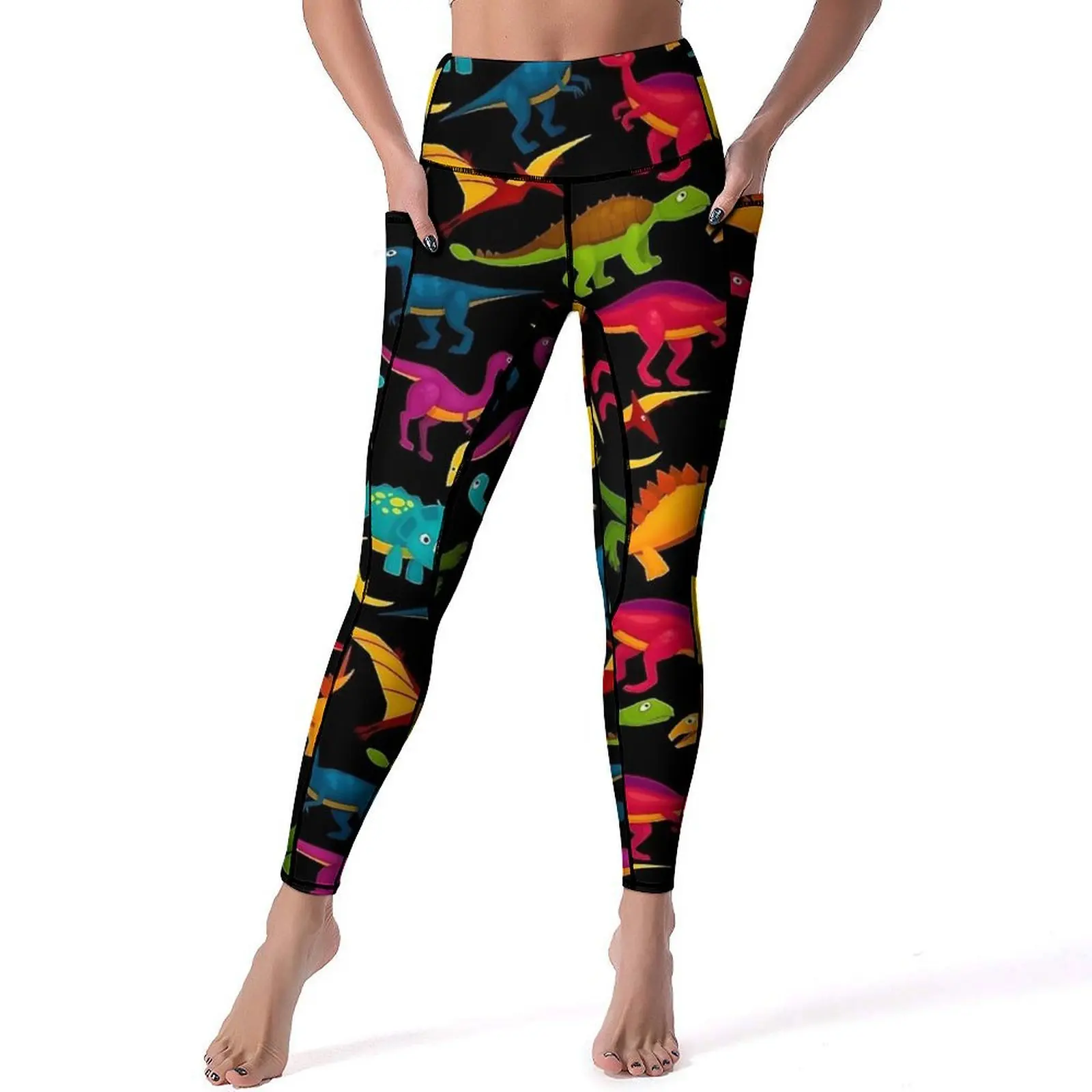 

Cute Dinosaurs Leggings Sexy Color Animal Workout Gym Yoga Pants Push Up Elastic Sports Tights Breathable Graphic Leggins