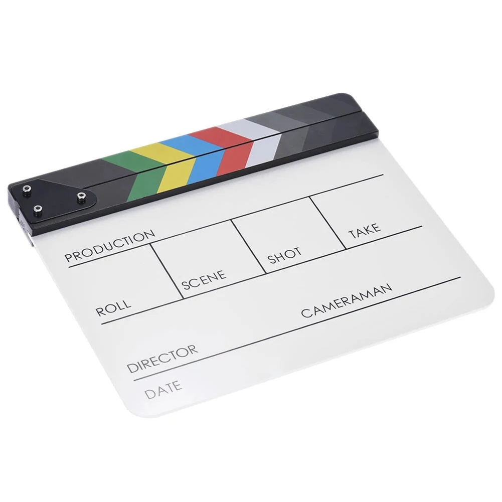 Hot Sale Film Clapper Board Multi-function Colorful Director Video Scene Clapper Acrylic Dry Erase Clapper Board Cut Prop