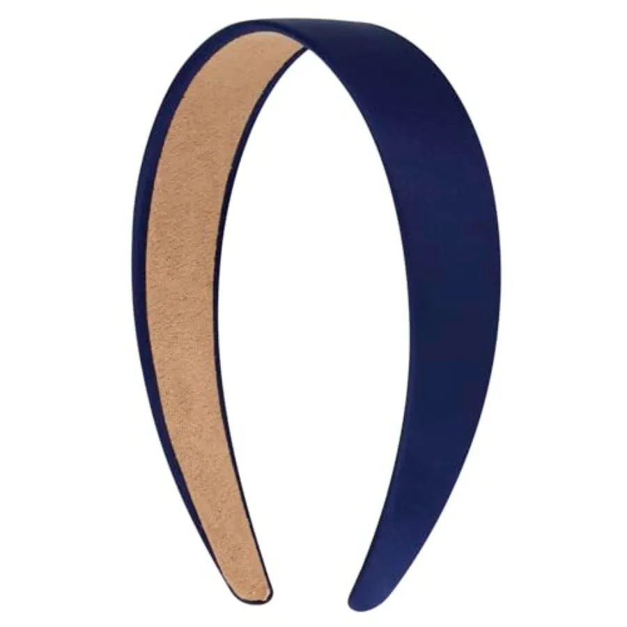 

Headband Navy Blue Satin Headbands for Women Girls Non Slip 1.3 Inch Women Hair Bands Halloween Cosplay Diy Holiday Head Band G
