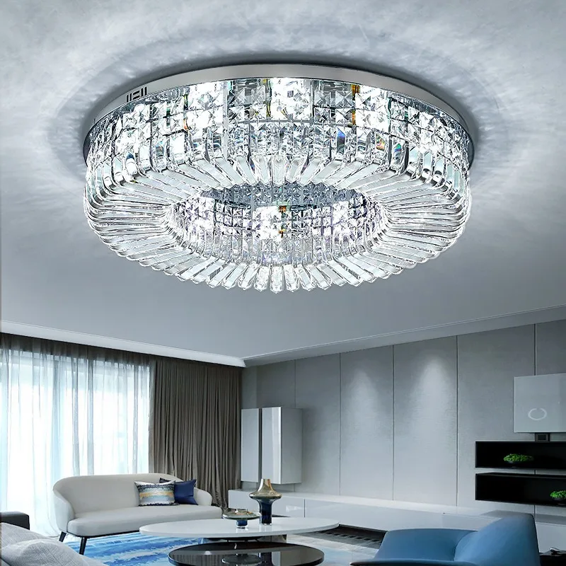 Modern Crystal Led Ceiling Light Chrome Gold LED Chandelier Lamp Hanging Lamp Suspend Decor Suspension For Living Room Bedrom