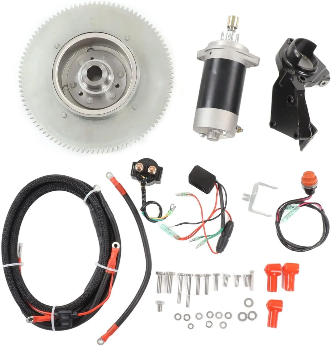 SSTT Electric Starter Kit for Outboard Motor Efficient Steel Aluminum Alloy Modified Accessory for Fuel Type