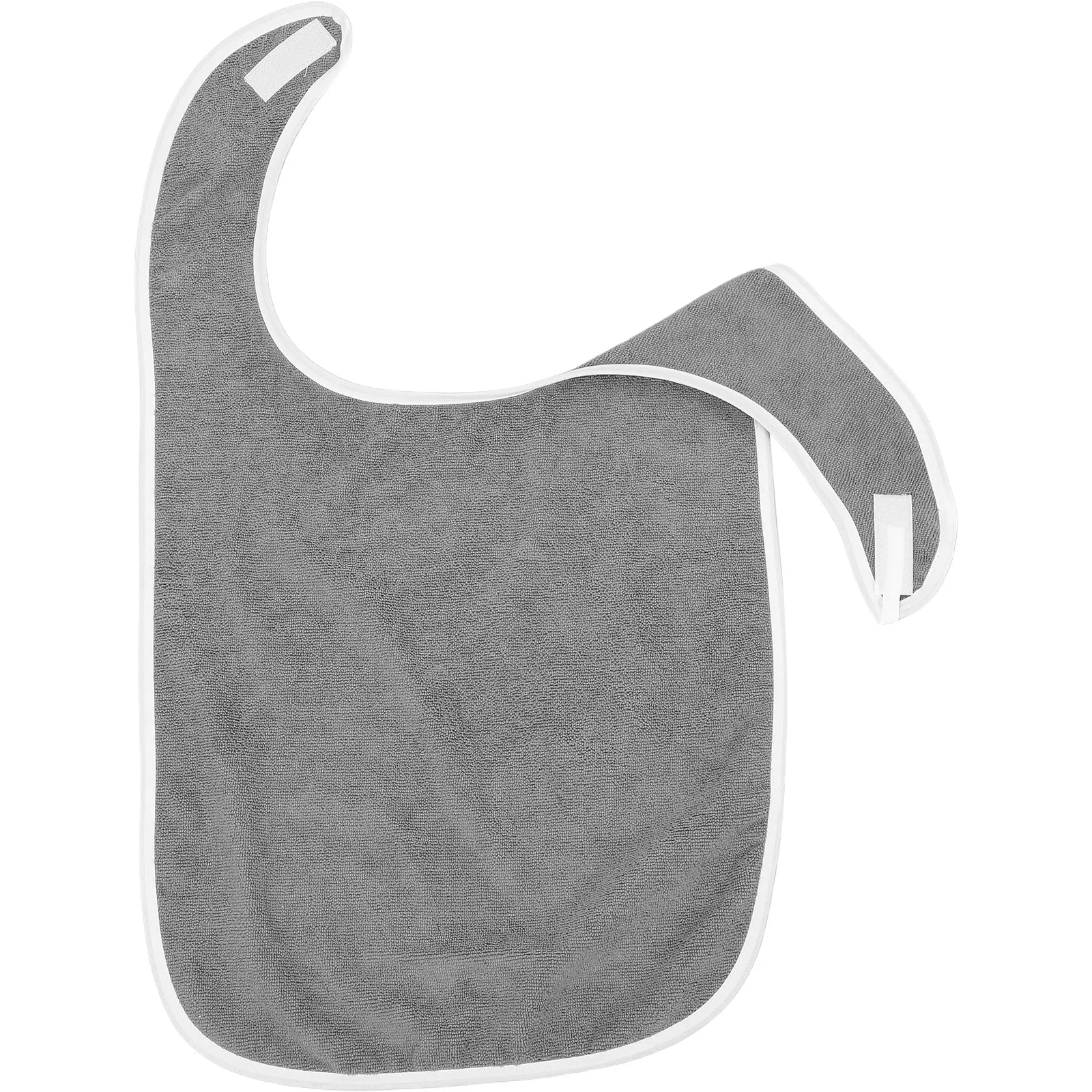 Adjustable Adult Bib for Elderly Seniors Special Needs Patients Reusable Cotton Absorbent Feeding Drool Protector for Meals