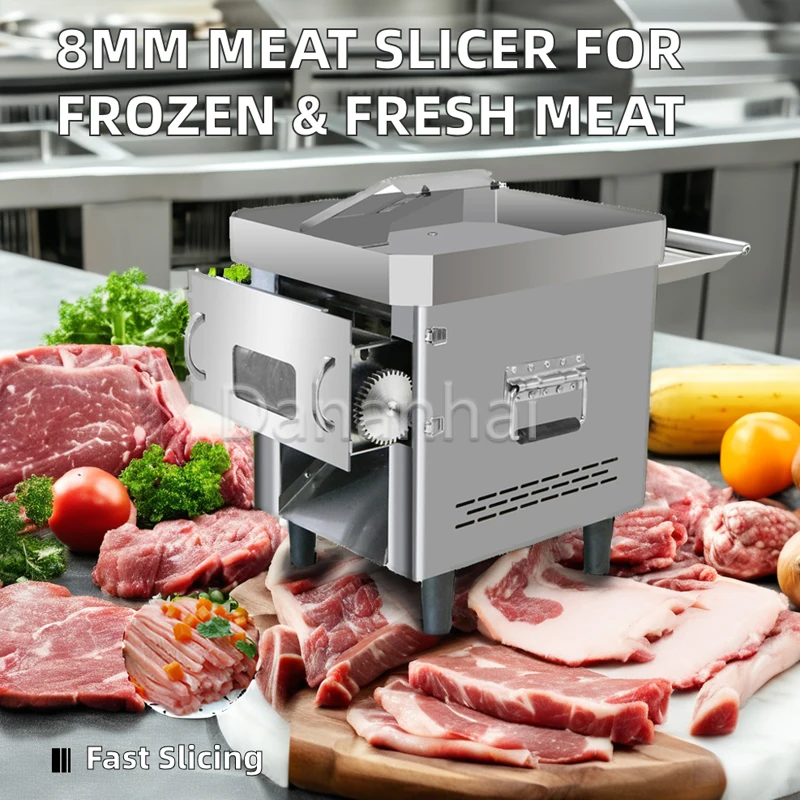 Stainless Steel Meat Cutter with 3mm Blade Automatic Kitchen Household Meat Cutting Machine