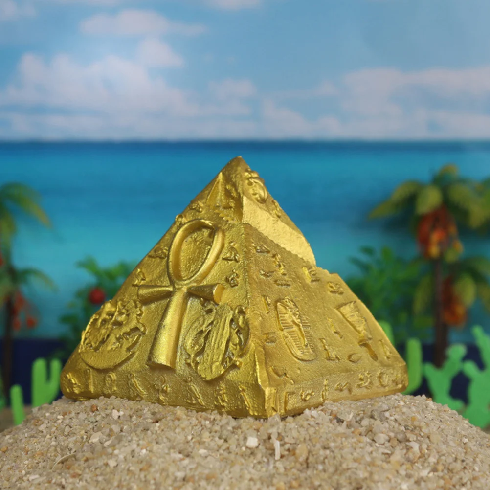 Pyramid Ornament Egyptian Statue Fish Tank Accessories Desktop Crafts Sand Table