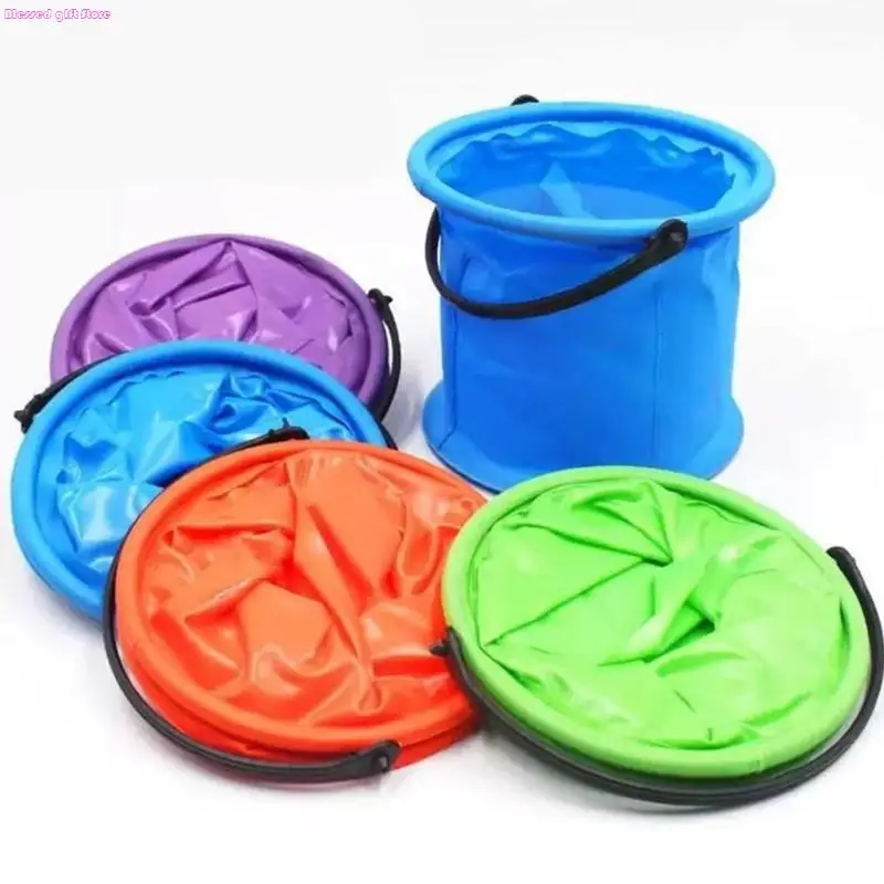 

D0JC Complapsable Sand Bucket Kids Beach Toy Игрушка прочная пластиковая игра на открытом воздухе для летнего садового рыбалки