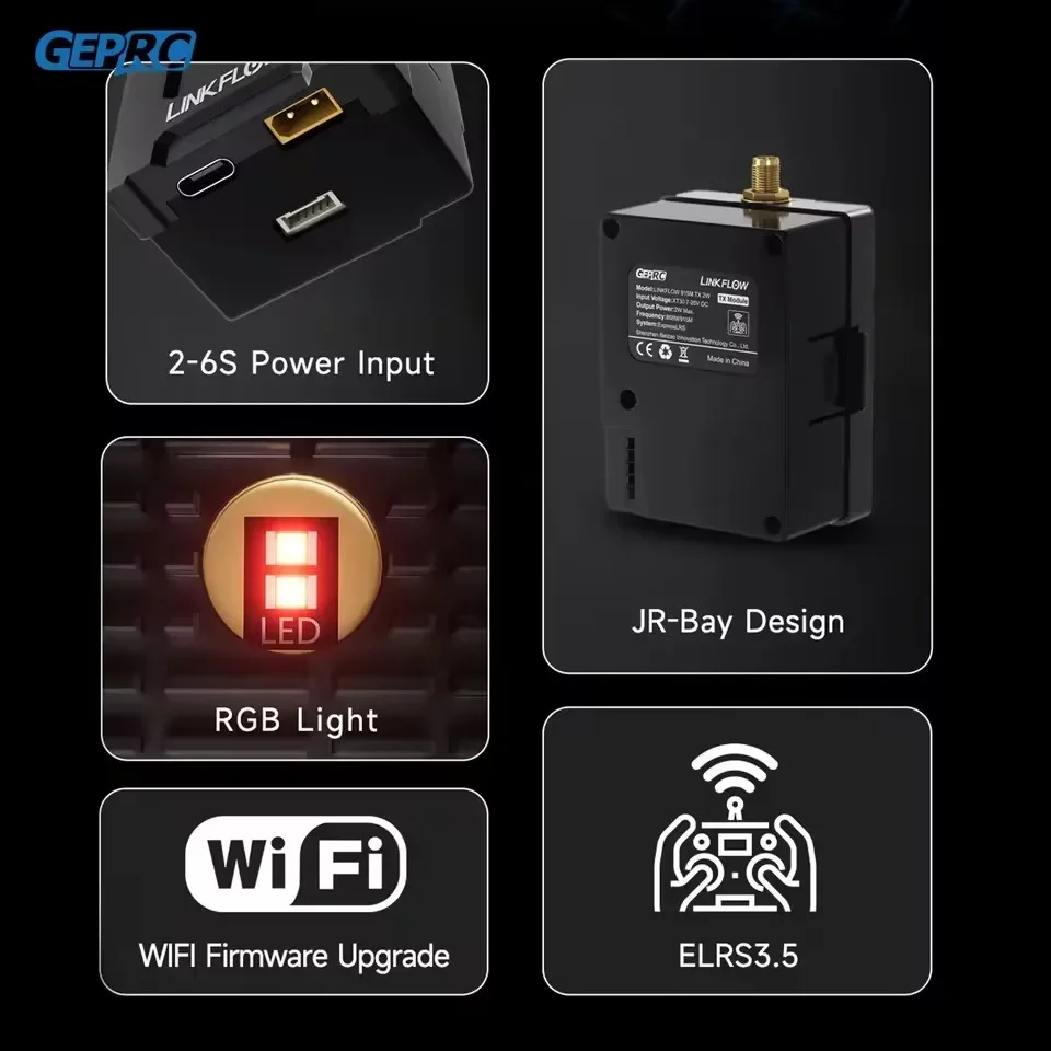 GEPRC LINKFLOW 915M TX Module Lange Afstand Vlucht 868/915MHz ExpressLRS 3.5 DIY RC FPV Quadcopter Freestyle Drone Onderdelen