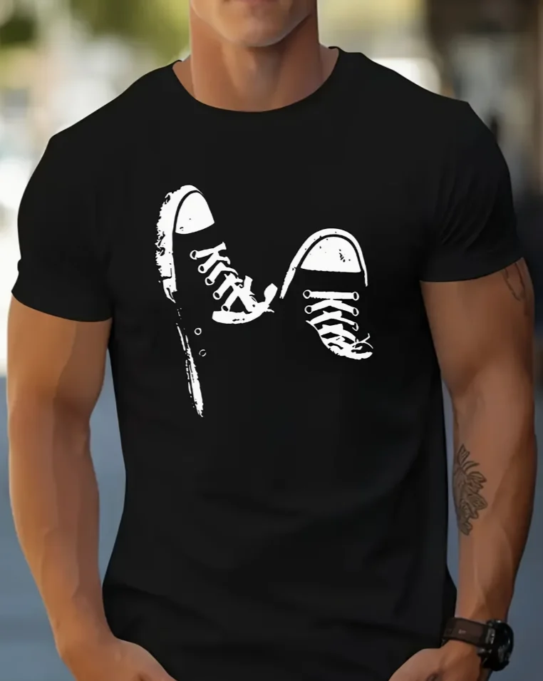 Latest Summer Trendy Men'S Outdoor Casual Breathable Quick-Dry Versatile Print Round-Neck Stretchy T-Shirt