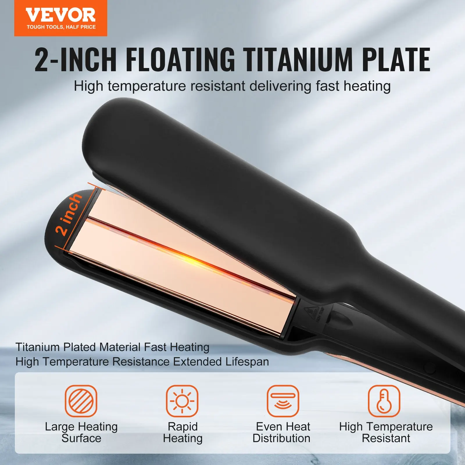 

SKYSHALO Titanium Hair Straightener, 2-inch - Features Infrared, Negative Ions, Dual Voltage , LCD Screen 11 Temperature