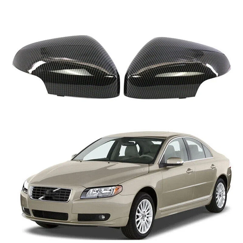 

Fits For Volvo S80 2010 2011 2012 2013 398505339 398505537 Replacement Carbon Fiber Side Rearview Mirror Cover Caps ABS