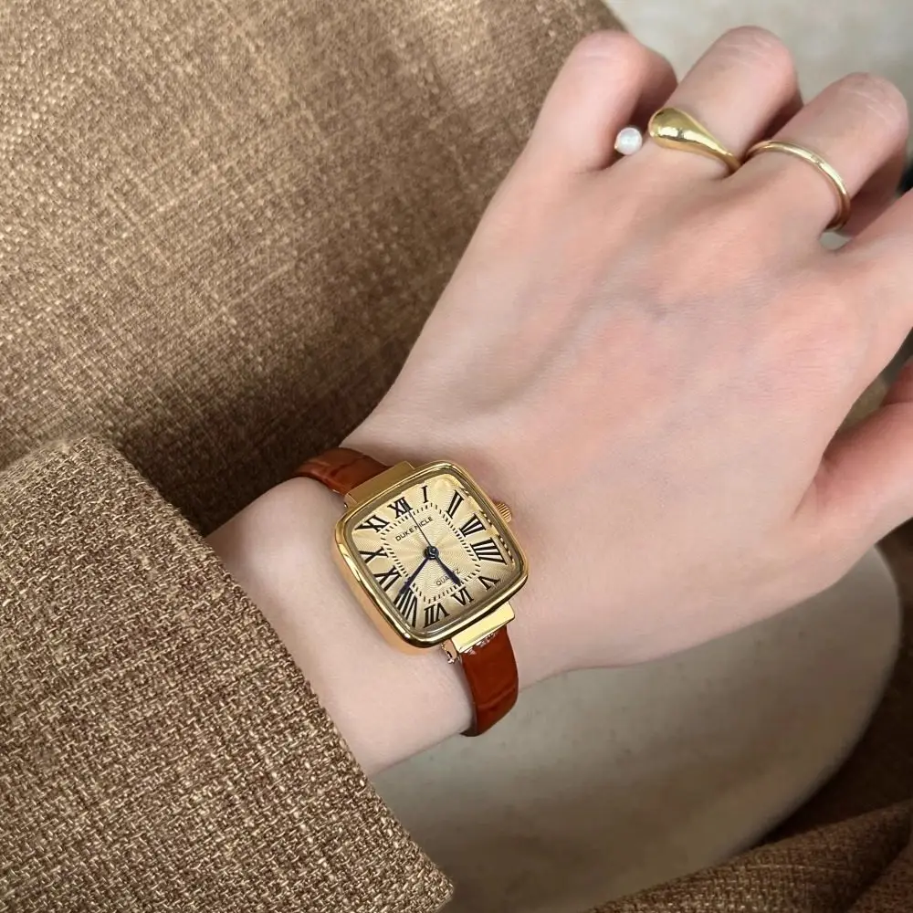 Gold coffee retro luxury fashion temperament steel belt chain ladies quartz watch high quality luxury watch gift for women
