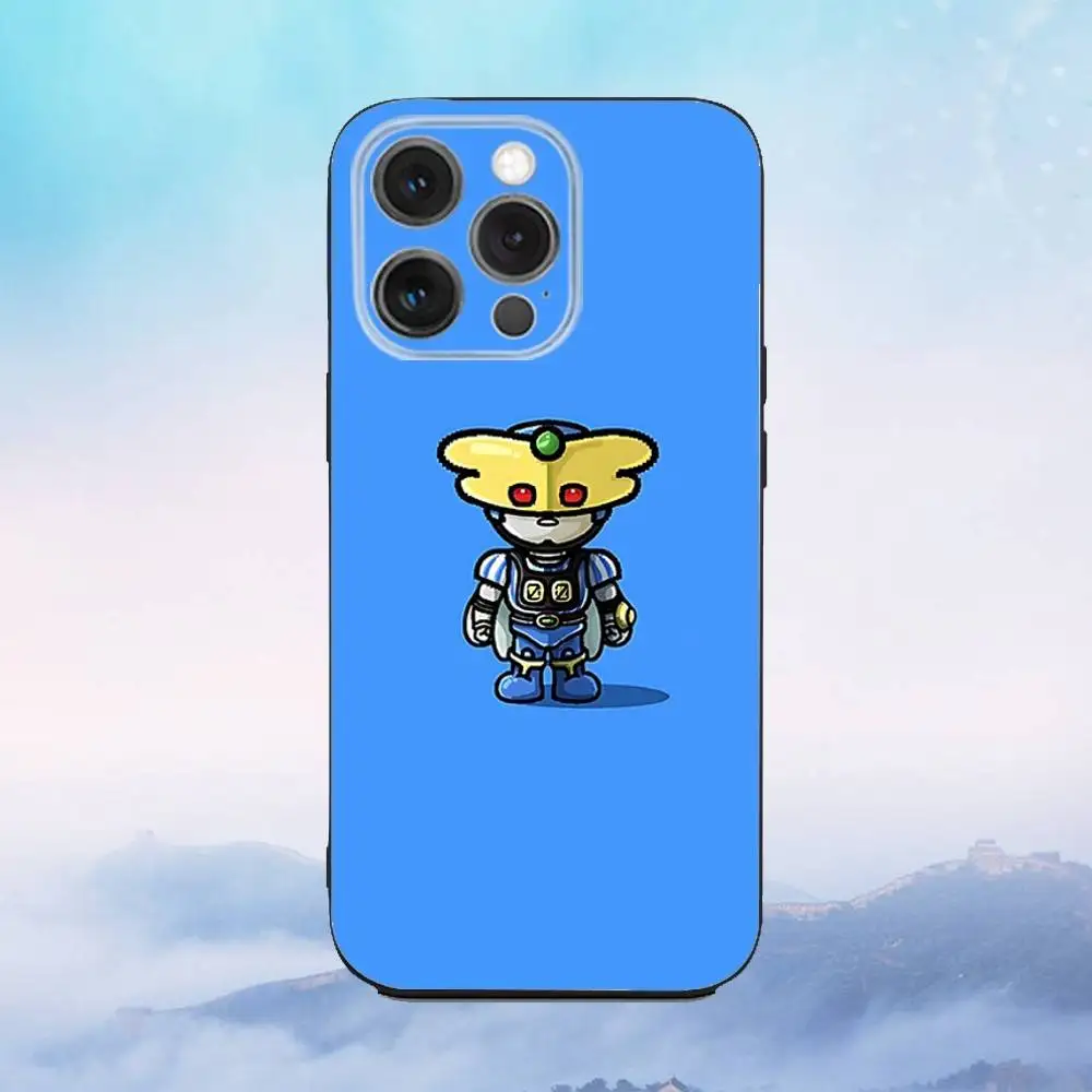 B-Robo K-Kabutack حافظة هاتف لطيفة لهاتف iPhone 16e,16,15,14,13,12,11,Pro,X,XS,Max,XR,Plus,غطاء أسود ناعم صغير