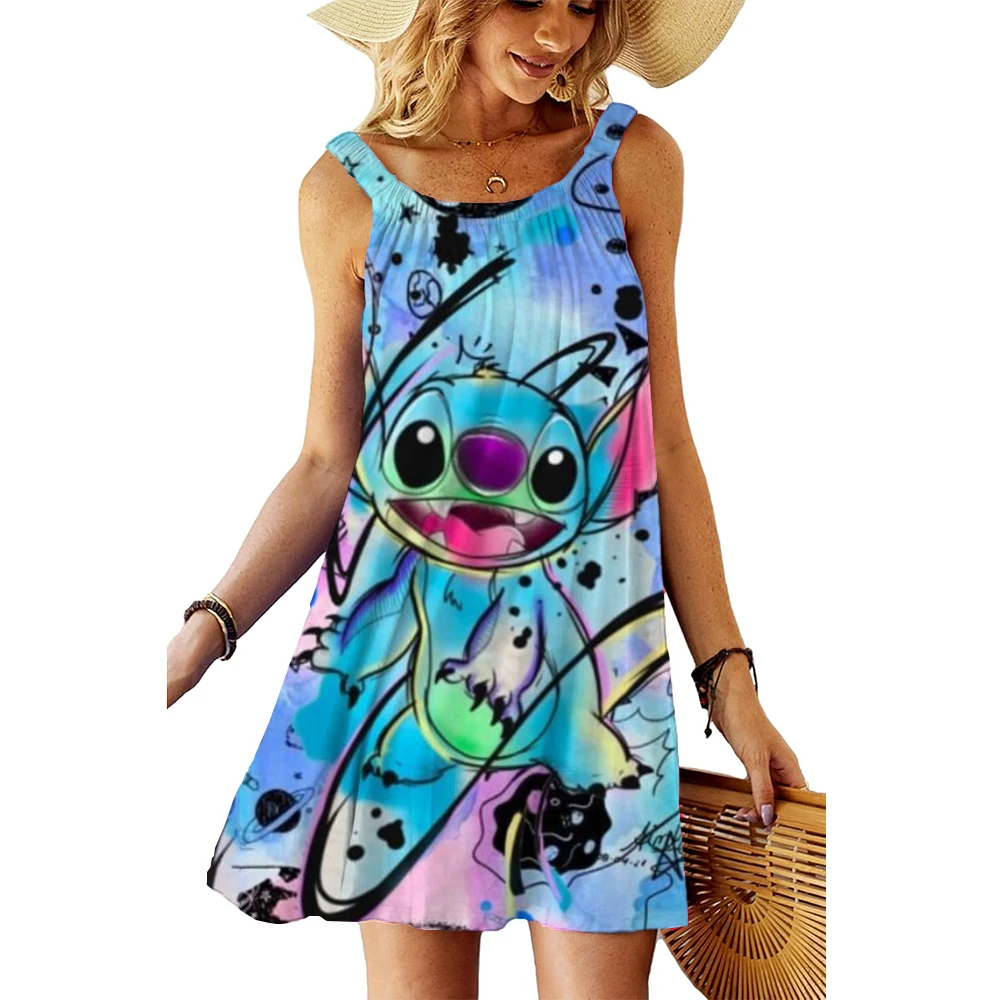 Snoopy Kawaii Women's Beach Dresses S-3XL Summer Anime Boho Elegant Chic Dress Sling Youthful Woman Clothes Sanrio Y2k 2025 Sexy