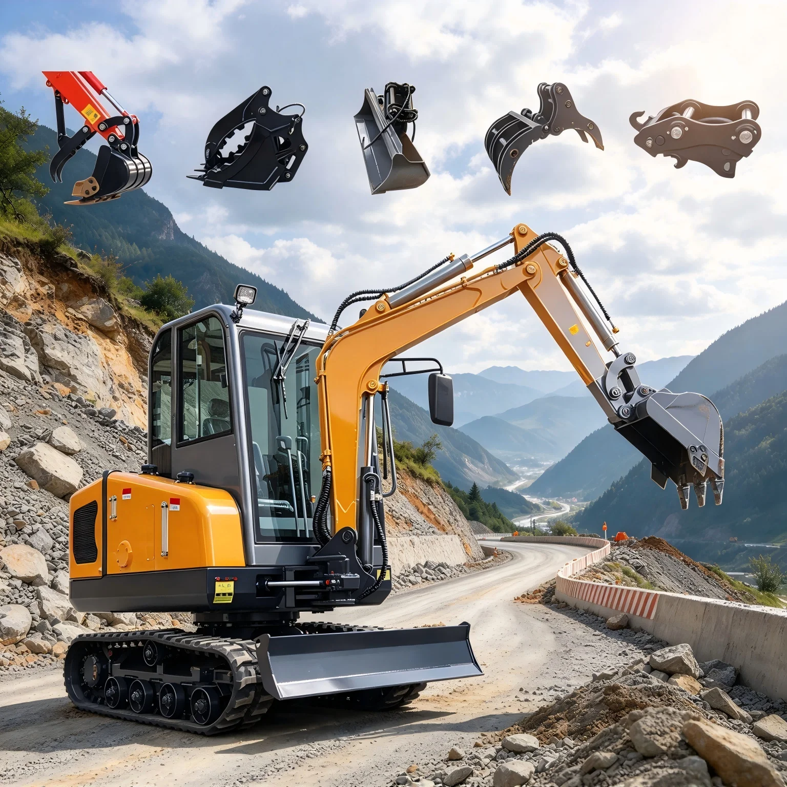 Factory Direct Sale 1Ton Mini Crawler Excavator EPA CE Hydraulic Digger Farm Garden Digging Excavator