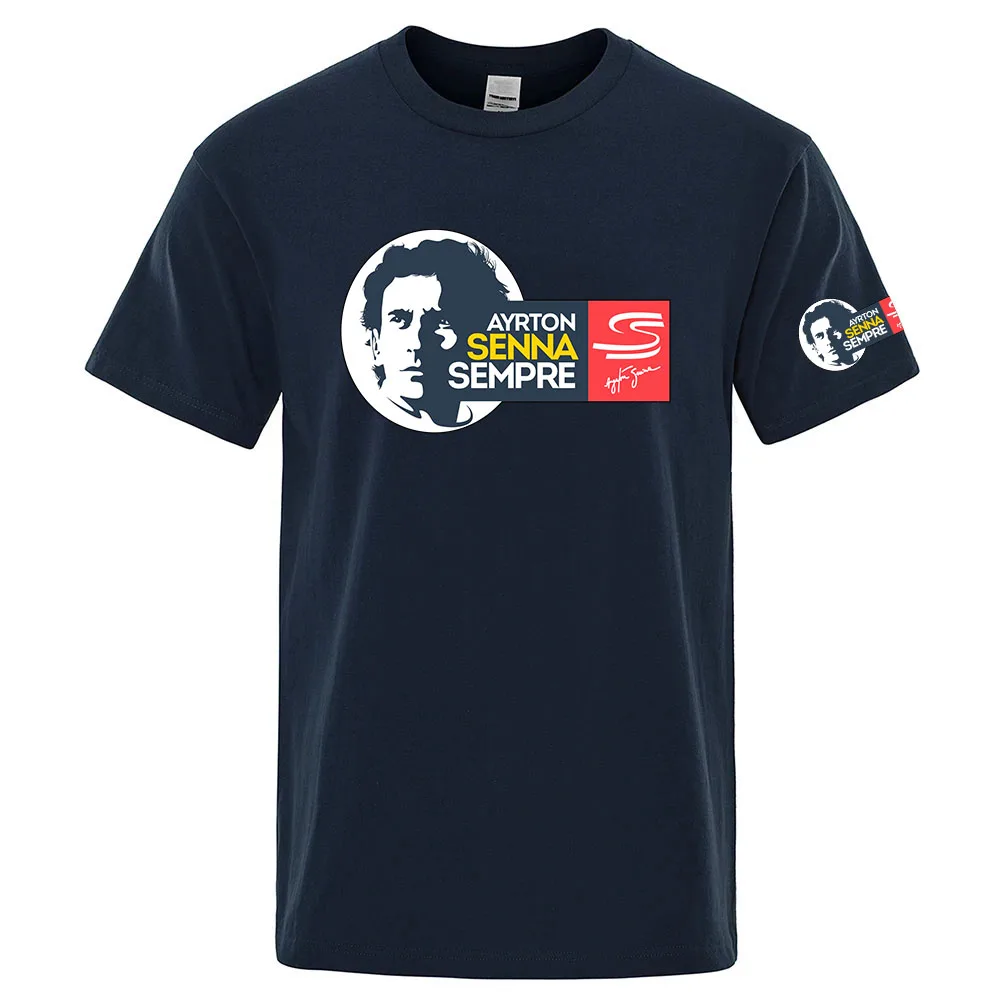 2026 Ayrton Senna Print Summer Men's New Style Regular Short-sleeved Fashion Premium T-shirt Breathable Thin Tops