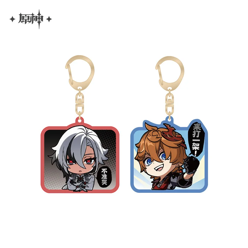 Game Genshin Impact Acrylic Keychain Charms Hanging Arlecchino Tartaglia Kawaii Cosplay Keychains Accessories Pendant Gifts Bag